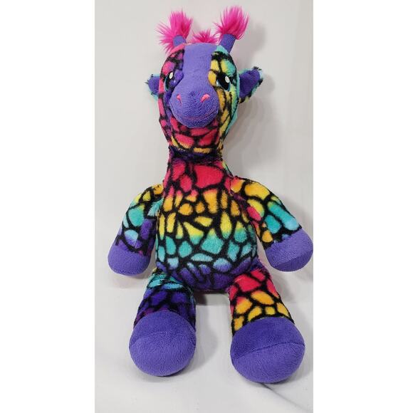Built A Bear Workshop Rainbow Stuffed Animal Giraffe Plush - Picture 2 of 9